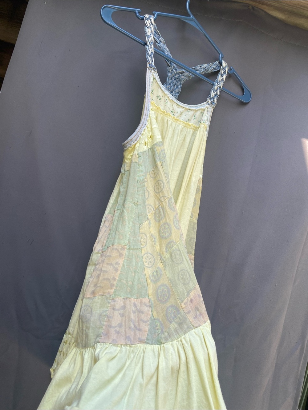Free People Pale Yellow Braided-Strap High-Low Dress - Picture 2 of 4
